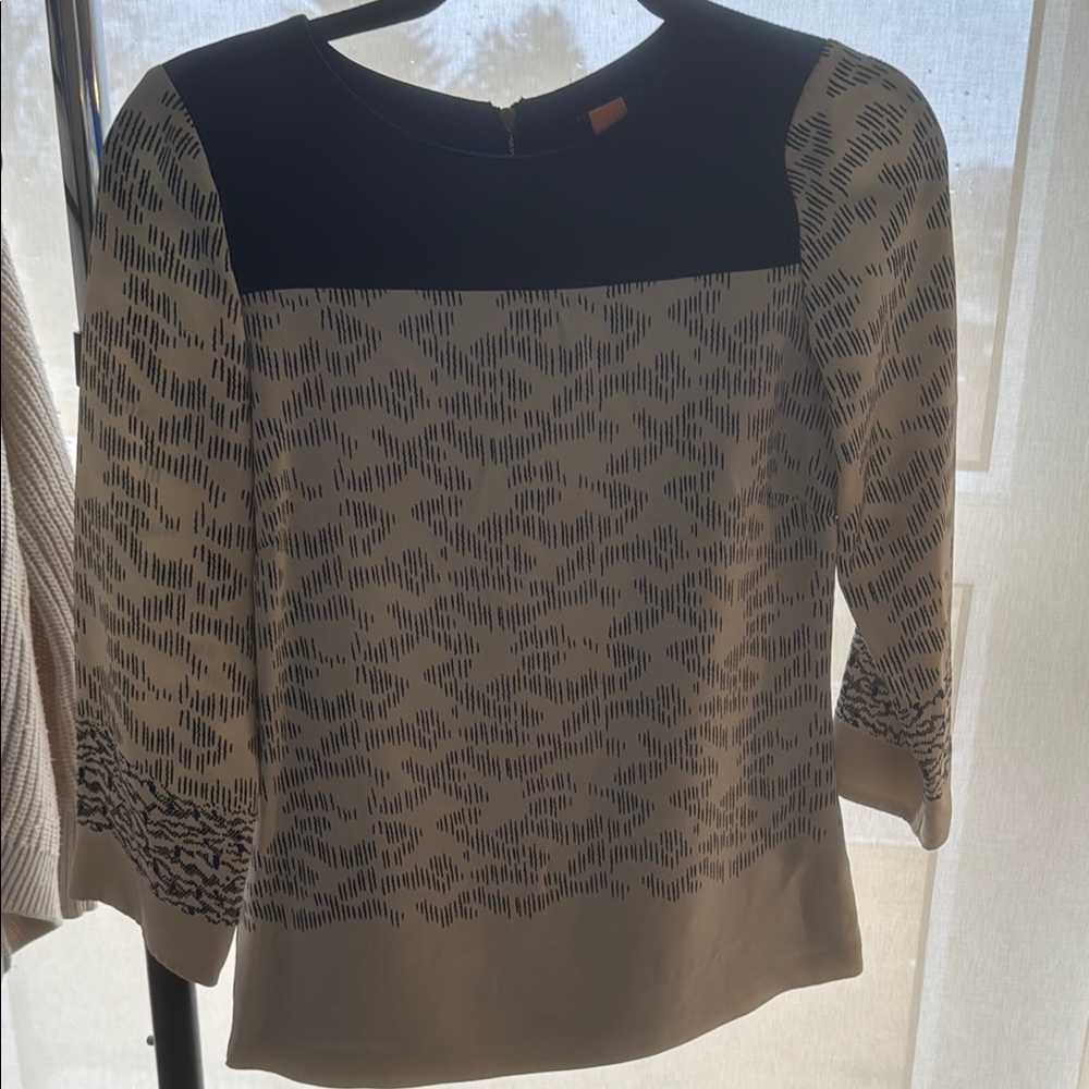 Elegant Black and Cream Women's Top